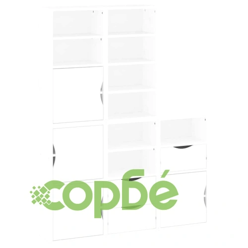Комплект 5 бр. Странични Шкафове ODDA от Масивно Борово Дърво - Бял, 40x24x79 cm ➤ топ цена ➤ sorbe.bg