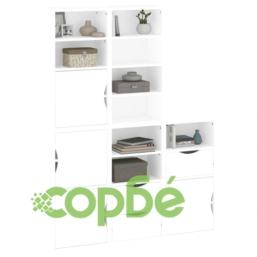 Комплект 5 бр. Странични Шкафове ODDA от Масивно Борово Дърво - Бял, 40x24x79 cm ➤ топ цена ➤ sorbe.bg