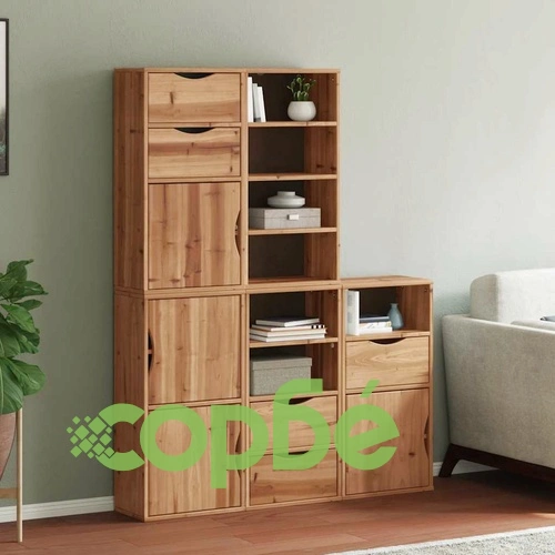 Комплект 5 бр. Странични Шкафове ODDA от Масивно Борово Дърво 40x24x79 cm ➤ топ цена ➤ sorbe.bg