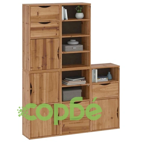 Комплект 5 бр. Странични Шкафове ODDA от Масивно Борово Дърво 40x24x79 cm ➤ топ цена ➤ sorbe.bg
