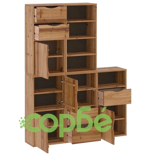 Комплект 5 бр. Странични Шкафове ODDA от Масивно Борово Дърво 40x24x79 cm ➤ топ цена ➤ sorbe.bg