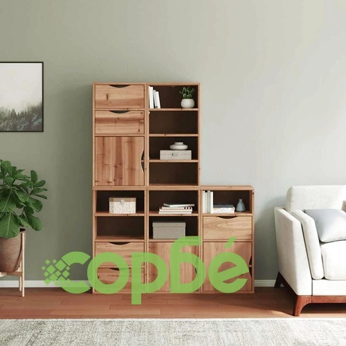 Комплект 5 бр. Странични Шкафове ODDA от Масивно Борово Дърво 40x24x79 cm ➤ топ цена ➤ sorbe.bg