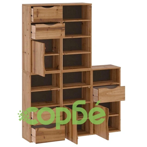 Комплект 5 бр. Странични Шкафове ODDA от Масивно Борово Дърво 40x24x79 cm ➤ топ цена ➤ sorbe.bg