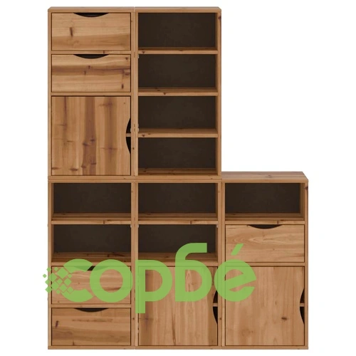 Комплект 5 бр. Странични Шкафове ODDA от Масивно Борово Дърво 40x24x79 cm ➤ топ цена ➤ sorbe.bg