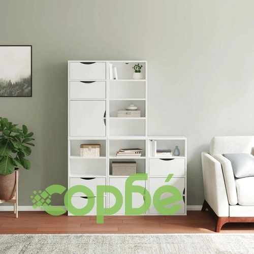 Комплект от 5 Странични Шкафа ODDA, Бял, 40x24x79 см, Масивна Борова Дървесина ➤ топ цена ➤ sorbe.bg