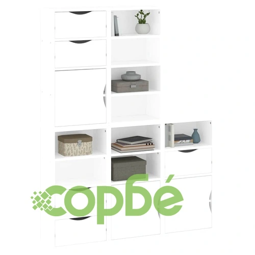 Комплект от 5 Странични Шкафа ODDA, Бял, 40x24x79 см, Масивна Борова Дървесина ➤ топ цена ➤ sorbe.bg