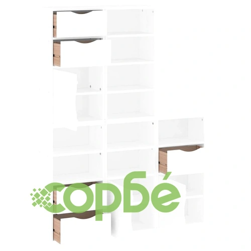 Комплект от 5 Странични Шкафа ODDA, Бял, 40x24x79 см, Масивна Борова Дървесина ➤ топ цена ➤ sorbe.bg