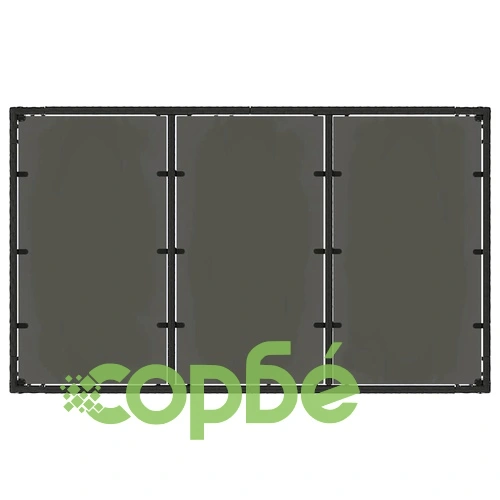 Градински комплект за хранене 7 части полиратан черен 150x90x75 см ➤ топ цена ➤ sorbe.bg