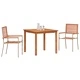 Комплект за хранене в градината 3 части - маса и столове от полиратан, бежов цвят 85x85 см