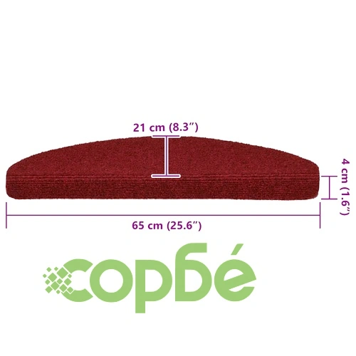 Самозалепващи стелки за стълбище, 30 бр., червени, полипропилен, 65x21x4 см ➤ топ цена ➤ sorbe.bg