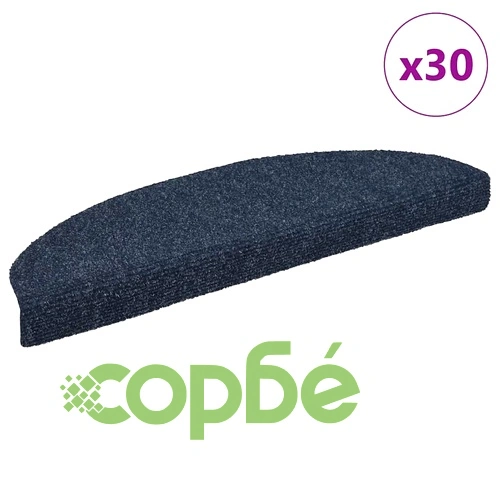 Самозалепващи стелки за стълби от полипропилен, 30 бр., сини, 65x21x4 см ➤ топ цена ➤ sorbe.bg