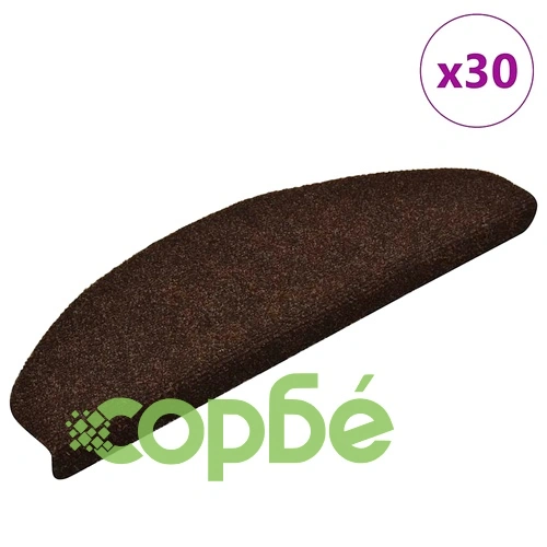 Самозалепващи стелки за стълби от полипропилен, 30 бр., кафяви, 65x21x4 см ➤ топ цена ➤ sorbe.bg