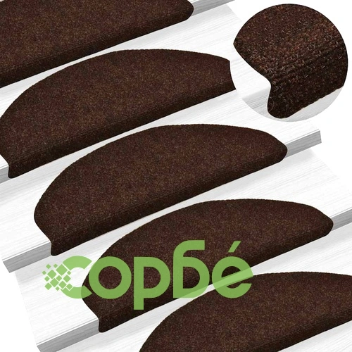 Самозалепващи стелки за стълби от полипропилен, 30 бр., кафяви, 65x21x4 см ➤ топ цена ➤ sorbe.bg