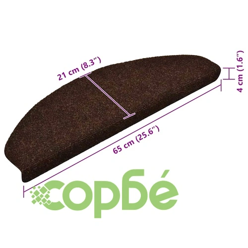 Самозалепващи стелки за стълби от полипропилен, 30 бр., кафяви, 65x21x4 см ➤ топ цена ➤ sorbe.bg