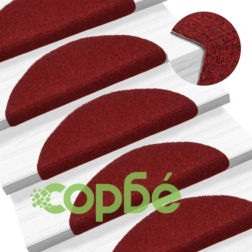 Самозалепващи стелки за стълби против подхлъзване, 30 бр., червени, 56x17x3 см ➤ топ цена ➤ sorbe.bg