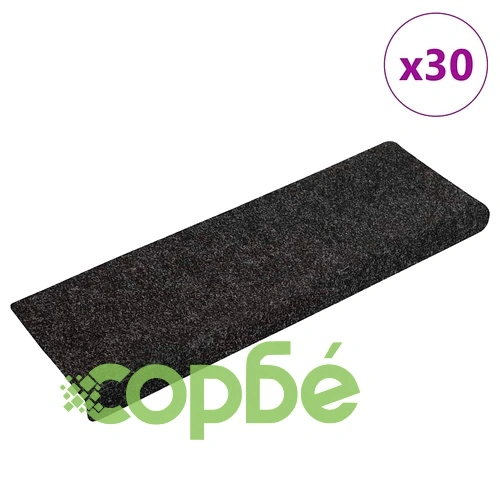 Самозалепващи стелки за стълби против подхлъзване, 30 бр., черни, 65x21x4 см ➤ топ цена ➤ sorbe.bg