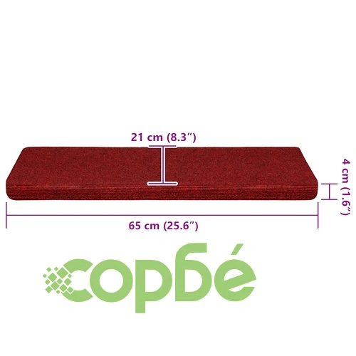 Самозалепващи стелки за стълбище, 30 броя, червени, полипропилен, 65x21x4 см ➤ топ цена ➤ sorbe.bg