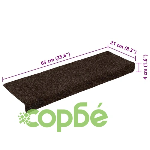 Самозалепващи изтривалки за стълби 30 бр. 65x21x4 см полипропилен тъмнокафяви ➤ топ цена ➤ sorbe.bg