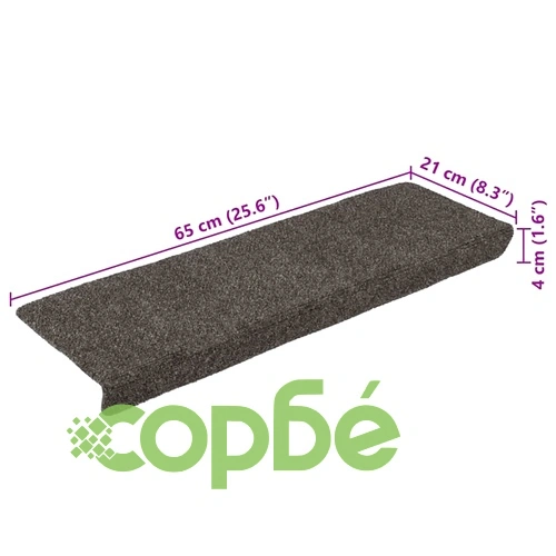 Самозалепващи стелки за стълби - 30 броя, антрацит, 65x21x4 см, полипропилен ➤ топ цена ➤ sorbe.bg