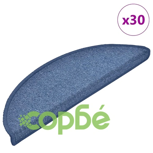 Изтривалки за стълби от PP тъфтинг - 30 бр., сини, 56x17x3 cm ➤ топ цена ➤ sorbe.bg