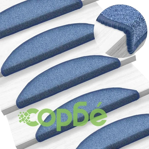 Изтривалки за стълби от PP тъфтинг - 30 бр., сини, 56x17x3 cm ➤ топ цена ➤ sorbe.bg