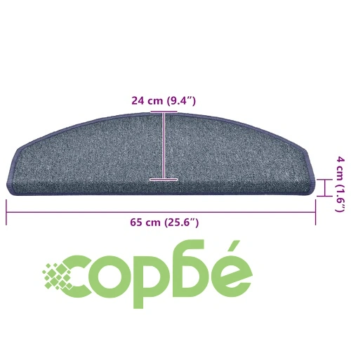 Изтривалки за стълби 30 бр, тъмно сиво и синьо, 65x24x4 cm, PP тъфтинг ➤ топ цена ➤ sorbe.bg