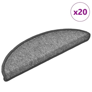 Изтривалки за стълби, 20 бр., полукръгли, 56x17x3 см, тъмносиви, 100% PP