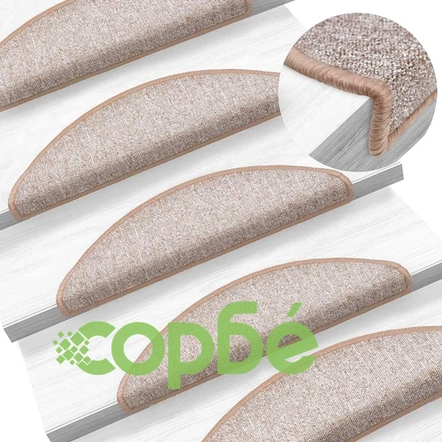 Изтривалки за стълби от PP тъфтинг - комплект 20 бр., светлокафяви, 56x17x3 см ➤ топ цена ➤ sorbe.bg