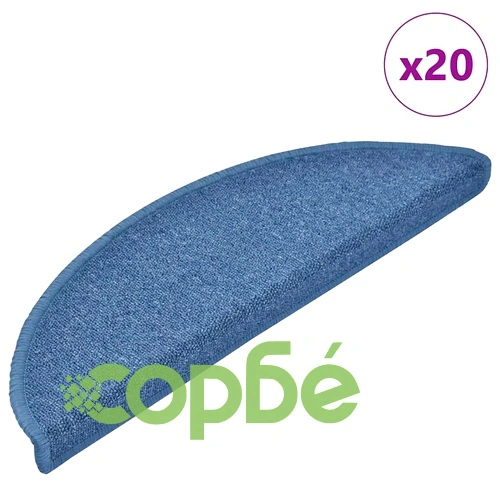 Изтривалки за стълби 20 бр. полипропилен 56x17x3 см сини полукръгли ➤ топ цена ➤ sorbe.bg