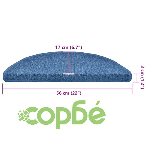 Изтривалки за стълби 20 бр. полипропилен 56x17x3 см сини полукръгли ➤ топ цена ➤ sorbe.bg