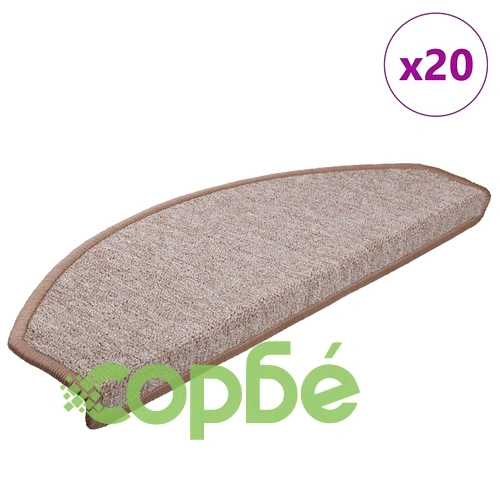 Изтривалки за стълби 20 бр. от PP тъфтинг, светлокафяви 65x24x4 cm ➤ топ цена ➤ sorbe.bg