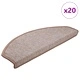 Изтривалки за стълби 20 бр. от PP тъфтинг, светлокафяви 65x24x4 cm