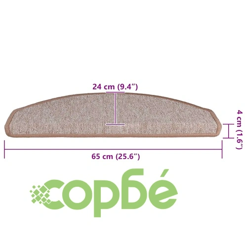 Изтривалки за стълби 20 бр. от PP тъфтинг, светлокафяви 65x24x4 cm ➤ топ цена ➤ sorbe.bg