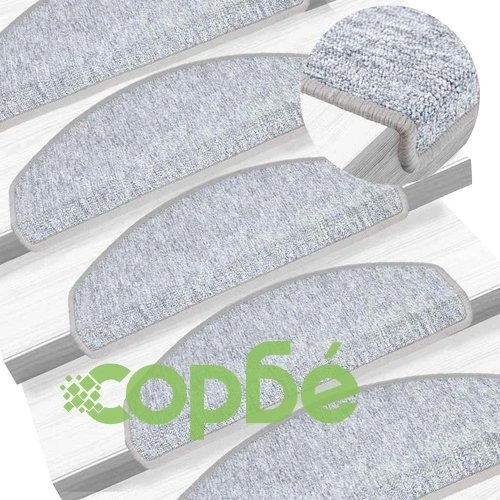Противоплъзгащи Изтривалки за Стълби 20 бр., Светло Сиви 65x24x4 cm, 100% PP Тъфтинг ➤ топ цена ➤ sorbe.bg