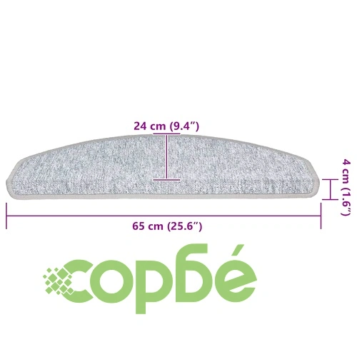 Противоплъзгащи Изтривалки за Стълби 20 бр., Светло Сиви 65x24x4 cm, 100% PP Тъфтинг ➤ топ цена ➤ sorbe.bg