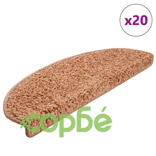 Стелки за стълби, 20 бр., бежови, 65x21x4 см, противоплъзгащи, 100% PP тъфтинг ➤ топ цена ➤ sorbe.bg
