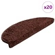 Стелки за стълби, 20 бр., кафяви, 65x21x4 см, 100% PP тъфтинг, противохлъзгащи