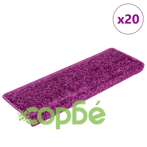 Противоплъзгащи стелки за стълби, 20 броя, 65x21x4 см, виолетов цвят, полипропилен ➤ топ цена ➤ sorbe.bg