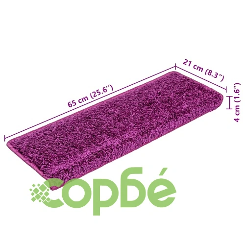 Противоплъзгащи стелки за стълби, 20 броя, 65x21x4 см, виолетов цвят, полипропилен ➤ топ цена ➤ sorbe.bg