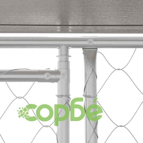 Клетка за куче с покрив и врати 600x200x256 см от галванизирана стомана ➤ топ цена ➤ sorbe.bg