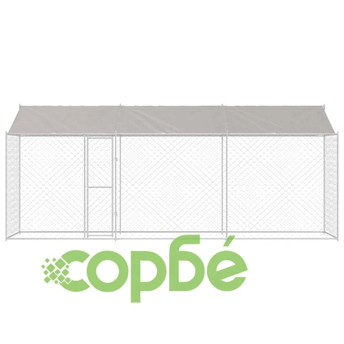 Клетка за куче с покрив и врата 600 x 200 x 256 см от Галванизирана стомана ➤ топ цена ➤ sorbe.bg
