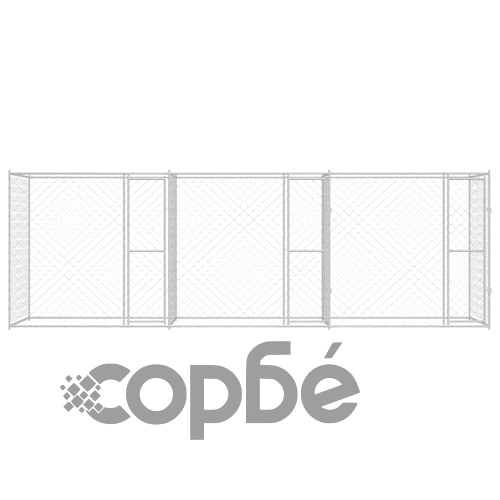 Клетка за куче от галванизирана стомана 600 x 200 x 200 см със сребристо покритие ➤ топ цена ➤ sorbe.bg