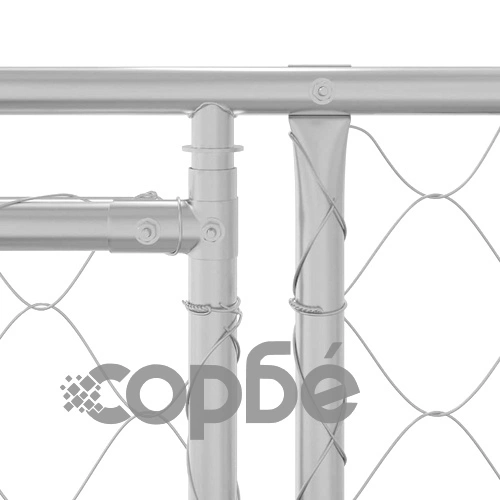 Клетка за куче с врата 600 x 200 x 256 см от Галванизирана стомана, Сребриста ➤ топ цена ➤ sorbe.bg