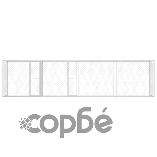 Клетка за куче от галванизирана стомана 600 x 200 x 200 см със сребристо покритие ➤ топ цена ➤ sorbe.bg