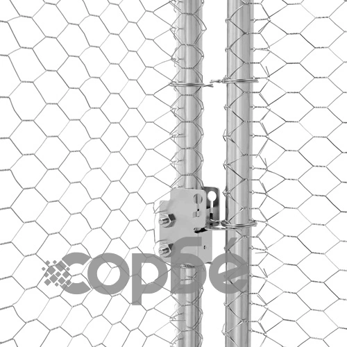 Клетка за пилета с покрив и врата от поцинкована стомана 400x200x198.5 см ➤ топ цена ➤ sorbe.bg