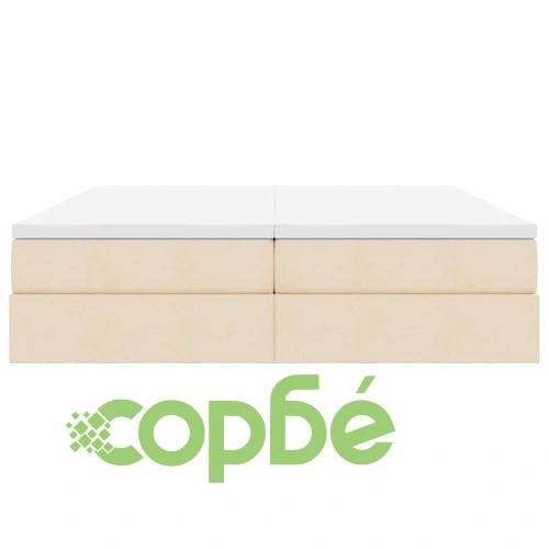 Легло с ръфтер и матрак, Крем, 180 x 200 см, метална рамка ➤ топ цена ➤ sorbe.bg