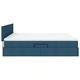 Легло с ковчег за съхранение и матрак, 200 x 200 см, кадифе, синьо