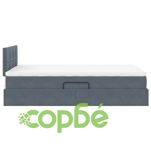 Легло с повдигащ механизъм и матрак, тъмносиво, кадифе, 120 x 190 см ➤ топ цена ➤ sorbe.bg