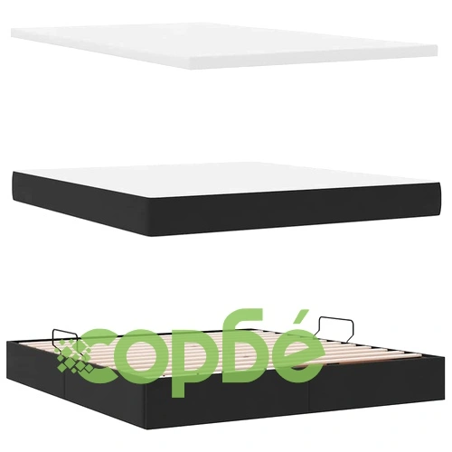 Легло с място за съхранение и табло, Кадифе, 180 x 200 см, Черно ➤ топ цена ➤ sorbe.bg