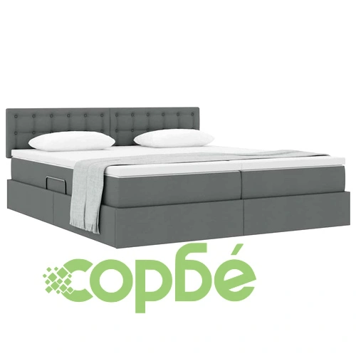 Легло с ламели и матрак от изкуствена кожа, тъмно сиво, 180 x 200 см ➤ топ цена ➤ sorbe.bg